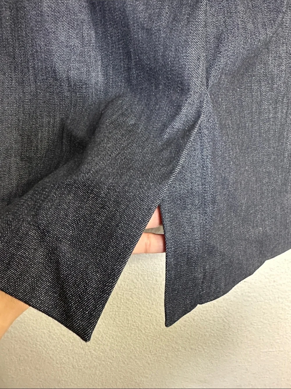 Ann Taylor Navy Denim-Like Chambray Pencil Skirt Work Office Business Size 6 NWT